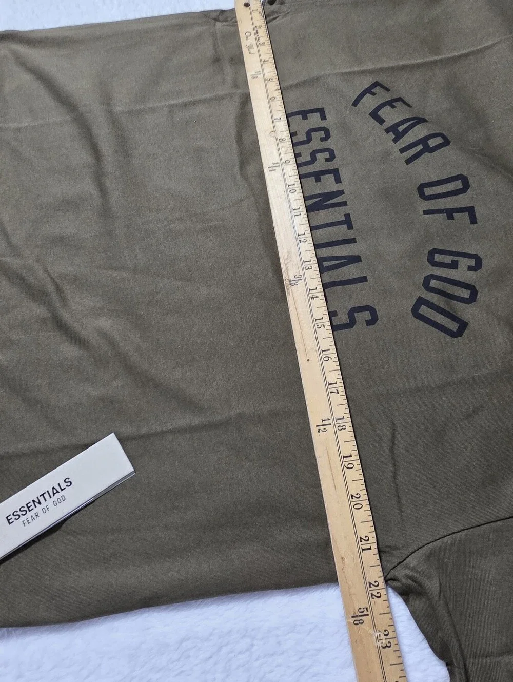 NWT Oversized Fear of God Essentials Kids Cotton Crew Neck Tee Sz 12 Olive